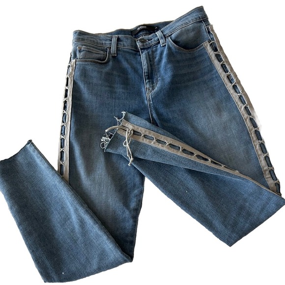 New Hudson Lace Up Sides High Rise Skinny Jeans Barbara Dazz Size 26 - Picture 6 of 12
